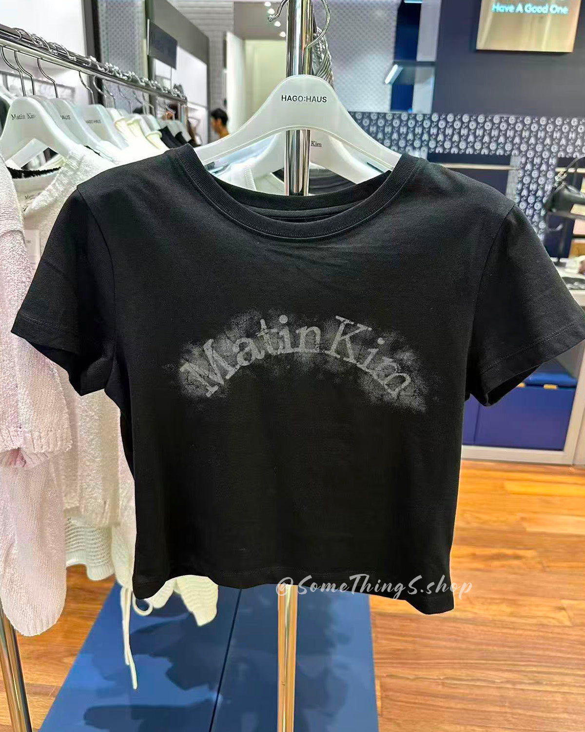韓國 🇰🇷 Matin Kim Arch Logo Crop Top 黑色短版上衣