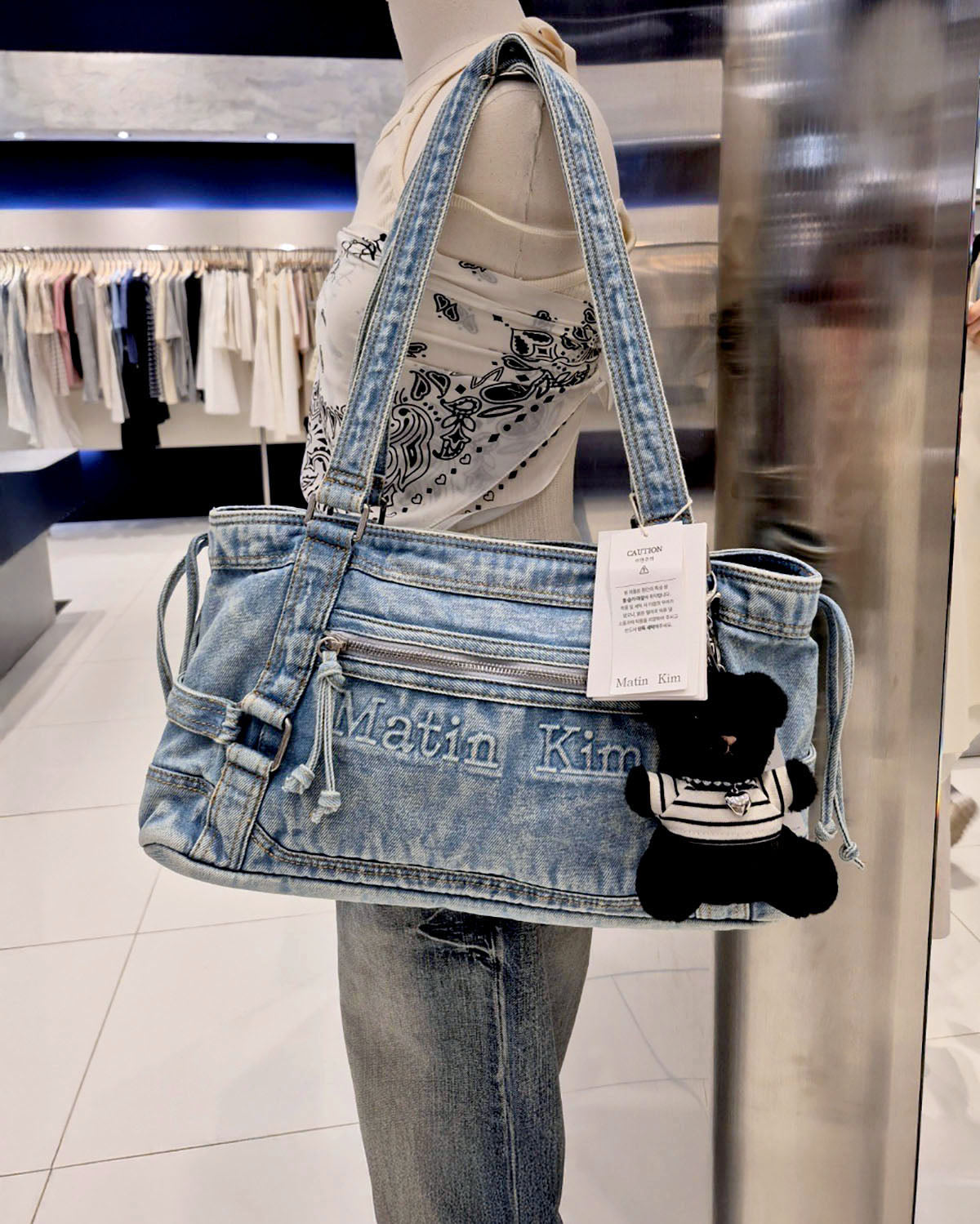 韓國 🇰🇷 Matin Kim Matin washed denim Square shoulder bag｜2 colors