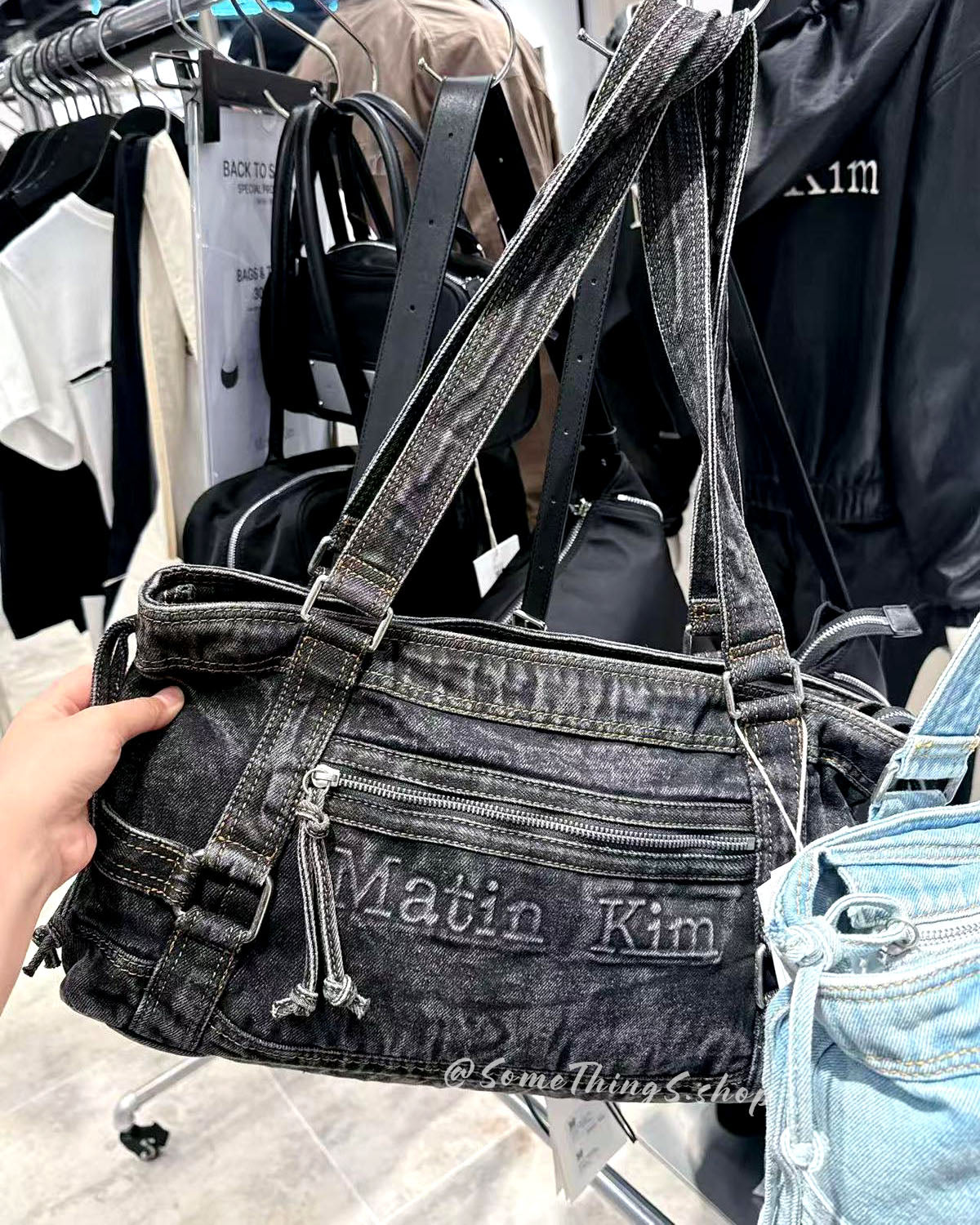 韓國 🇰🇷 Matin Kim Matin washed denim Square shoulder bag｜2 colors