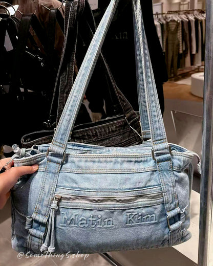 韓國 🇰🇷 Matin Kim Matin washed denim Square shoulder bag｜2 colors