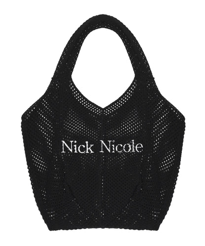 韓國 Nick & Nicole NICOLE CROCHET knit tote bag