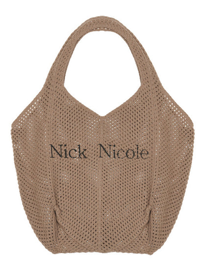 韓國 Nick & Nicole NICOLE CROCHET knit tote bag