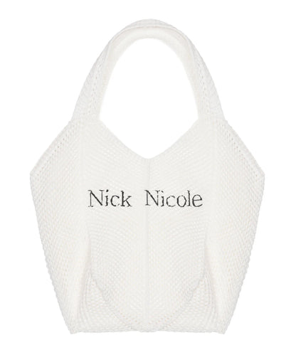 韓國 Nick & Nicole NICOLE CROCHET knit tote bag