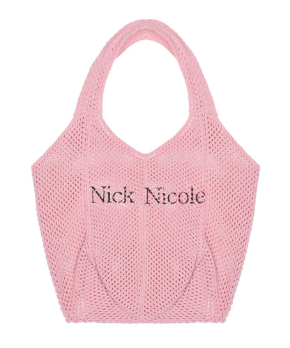 韓國 Nick & Nicole NICOLE CROCHET knit tote bag