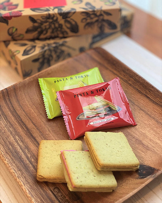 PISTA & TOKYO Pistachio Sand assortment 開心果5層夾心餅乾 2款雙併 雜錦禮盒｜開心果與開心果 ♡ 開心果與紅莓
