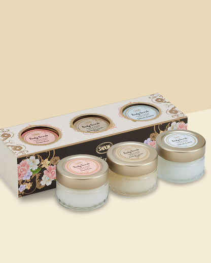 SABON Body Scrub Kit 身體磨砂膏三重奏禮盒 60g x 3｜綠玫瑰 ♡︎ 茉莉 ♡︎ 經典PLV
