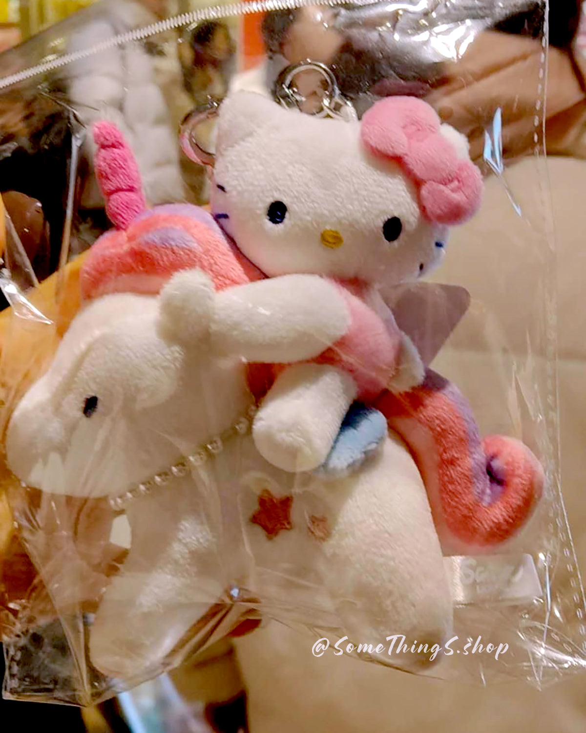 韓國🇰🇷 Sanrio Hello Kitty 快閃 ☆ 獨角獸 毛公仔鑰匙扣 吊飾