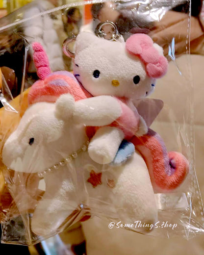 韓國🇰🇷 Sanrio Hello Kitty 快閃 ☆ 獨角獸 毛公仔鑰匙扣 吊飾