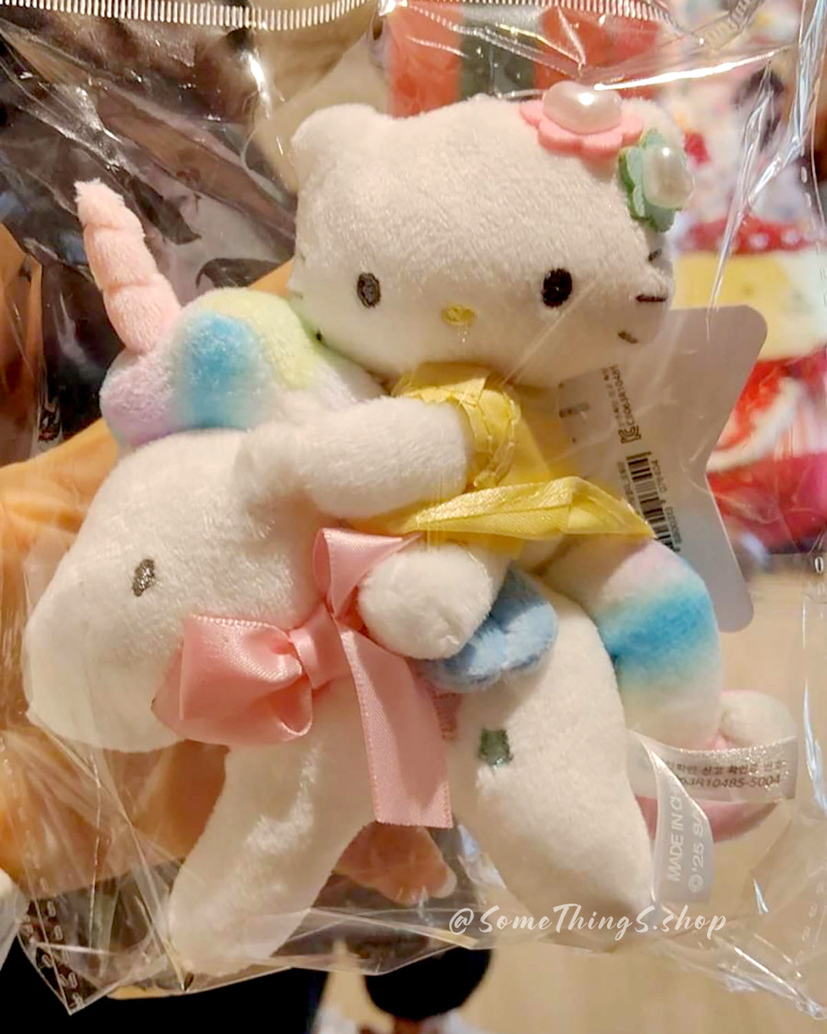 韓國🇰🇷 Sanrio Hello Kitty 快閃 ☆ 獨角獸 毛公仔鑰匙扣 吊飾