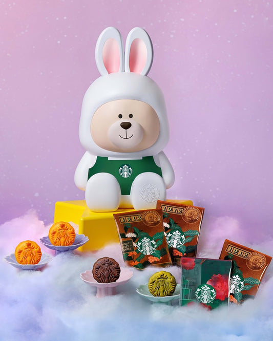 星巴克 Starbucks Bearista Moon Bunny 月兔🐰氣氛燈🌕 中秋流心月餅 (4粒裝) 2025 限量版｜月餅禮券🥮