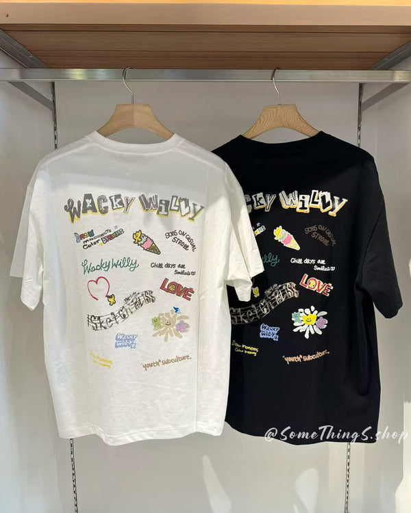 韓國🇰🇷 Wacky Willy Kitsch graphic Unisex Oversize 短袖 Tee