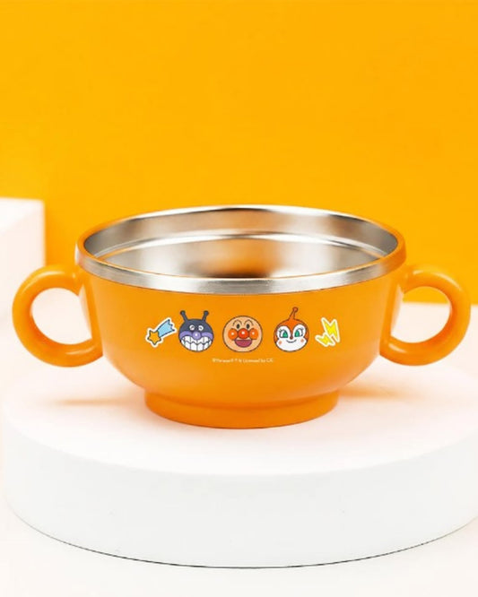 韓國製造 🇰🇷 Lilpang Anpanman 麵包超人 304不鏽鋼 幼兒雙耳餐碗｜洗碗機適用