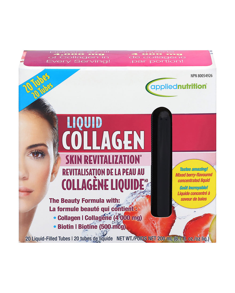 【 加拿大 🇨🇦 Costco 代購 】Applied Nutrition 液態膠原蛋白美肌飲 20支裝｜4000mg＋Biotin｜ 水蜜桃莓果風味