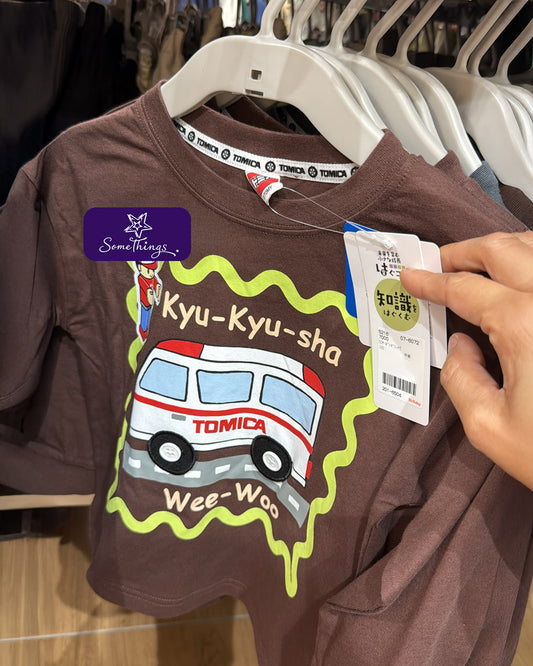 日本 🇯🇵 童裝品牌 Birthday x TOMICA 救護車 兒童長袖 T-Shirt