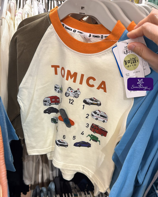日本 🇯🇵 童裝品牌 Birthday x TOMICA Clock 100% 純棉 BB 嬰幼兒 長袖 T-Shirt
