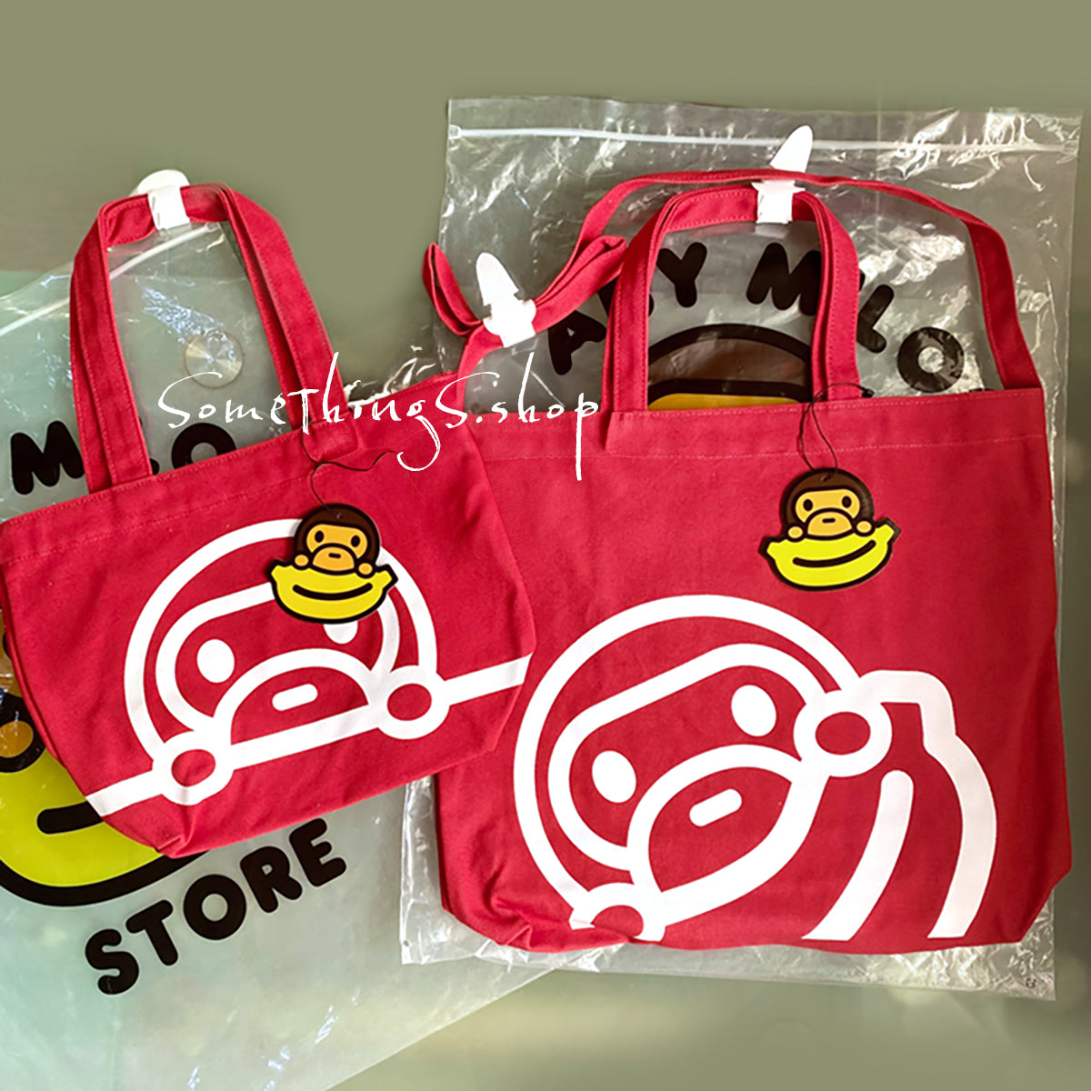 日本品牌 BAPE | BABY MILO 手提單肩包 | 兩用環保帆布袋 | Shoulder Eco Canvas 2Way Tote bag【現貨】