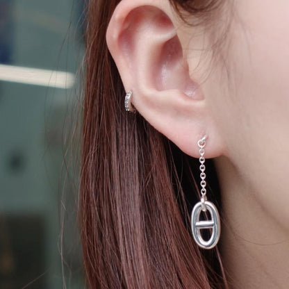 Hermès Chaine d'ancre Enchaineee earrings silver 豬鼻吊墜純銀耳環