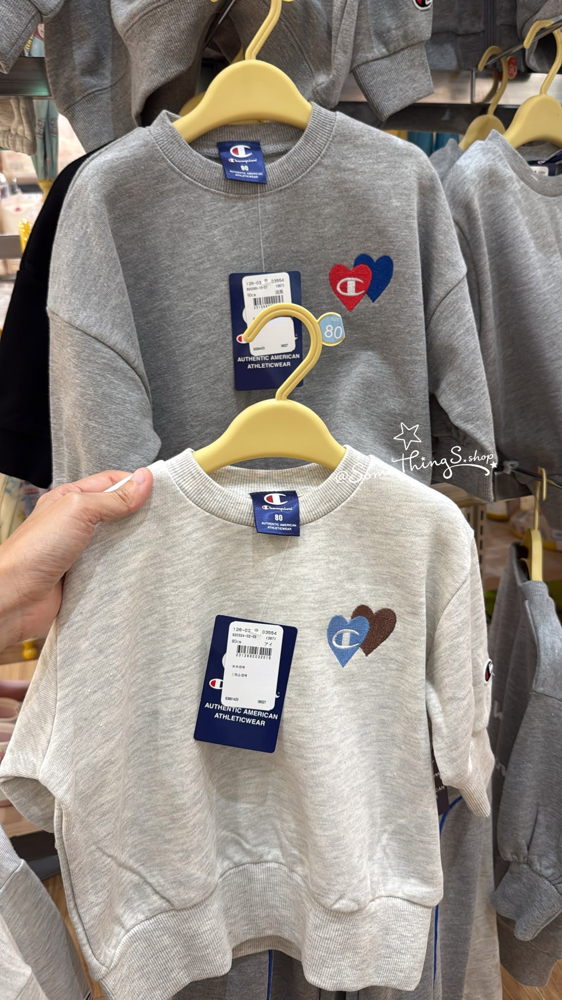 日本 🇯🇵 Champion 雙心刺繡 Logo 抓絨 兒童長袖衛衣