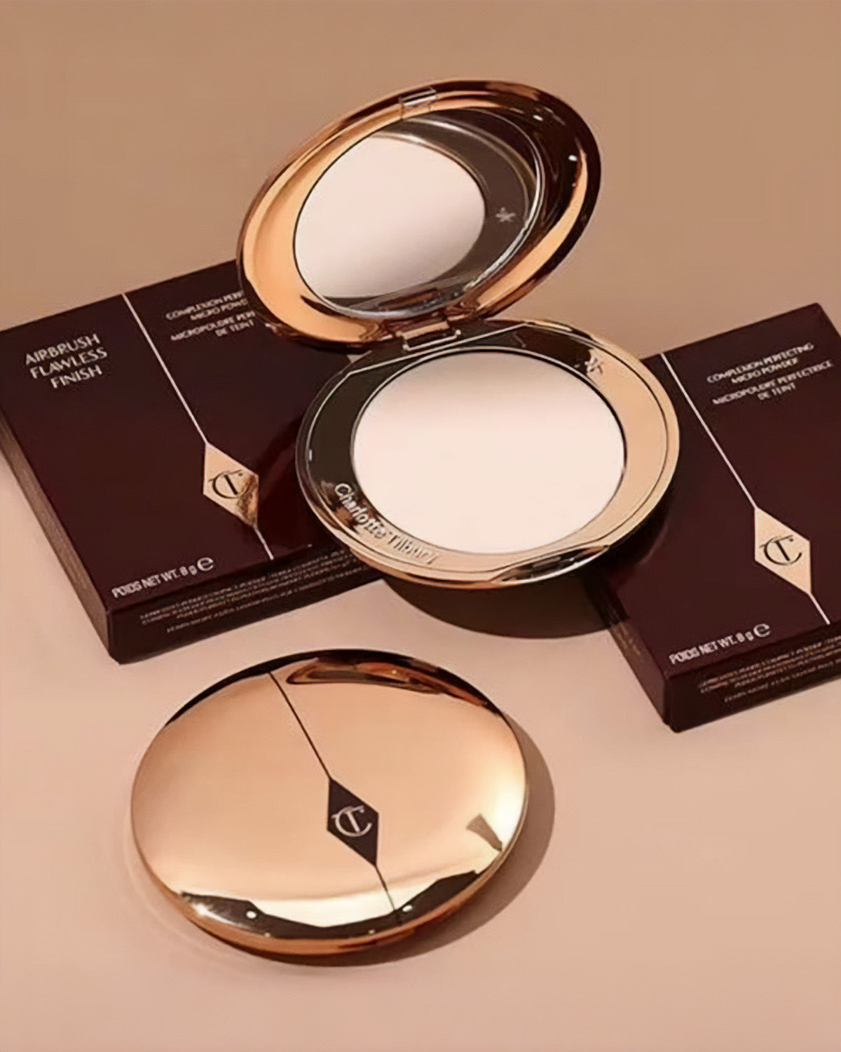 Charlotte Tilbury Airbrush Flawless Finish Powder 輕盈無瑕蜜粉餅（中size 3.4g) 旅行裝