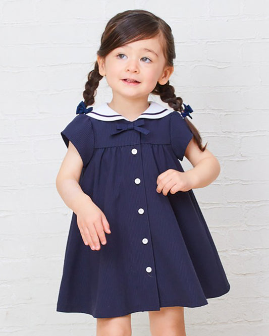 日本東京 🇯🇵 童裝専門店 CHOPIN Sailor A-line dress 水手領 A字條連身裙