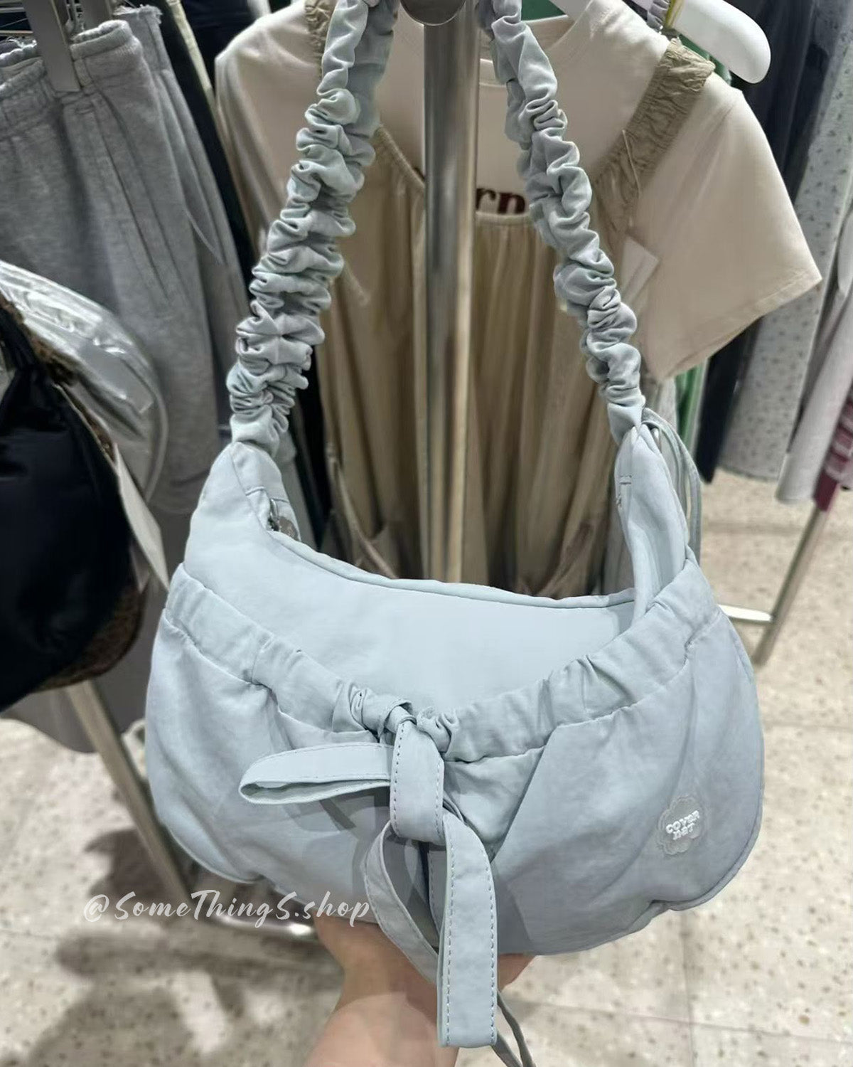 韓國🇰🇷 Covernat Clover Heart Shirring Medium Nylon Hobo Bag 抓皺尼龍流浪包｜5 colors