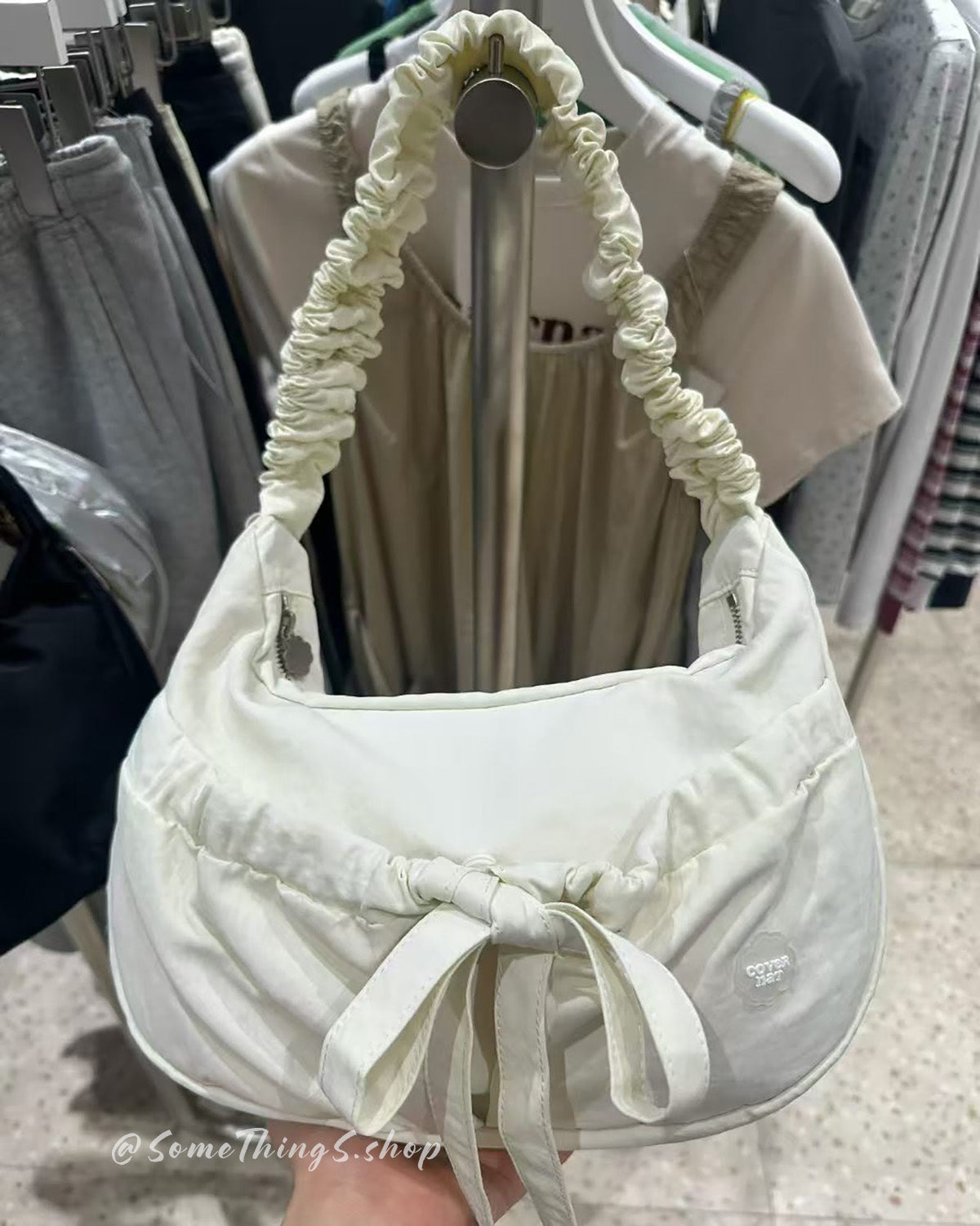 韓國🇰🇷 Covernat Clover Heart Shirring Medium Nylon Hobo Bag 抓皺尼龍流浪包｜5 colors