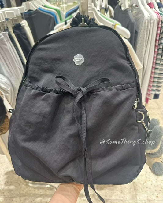 韓國🇰🇷 Covernat Clover Heart Shirring Nylon Backpack 抓皺尼龍 蝴蝶結背囊｜4 colors