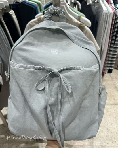 韓國🇰🇷 Covernat Clover Heart Shirring Nylon Backpack 抓皺尼龍 蝴蝶結背囊｜4 colors