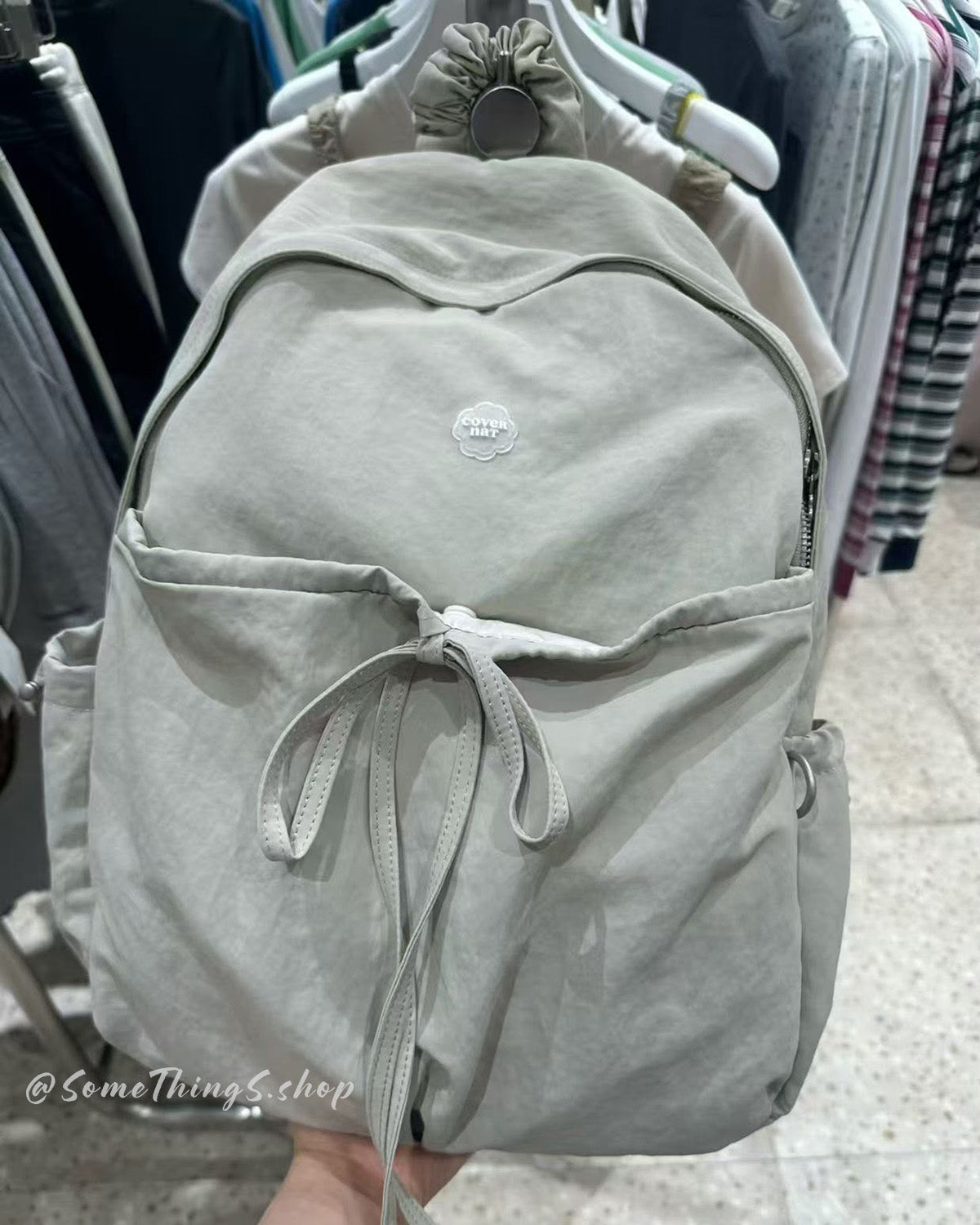 韓國🇰🇷 Covernat Clover Heart Shirring Nylon Backpack 抓皺尼龍 蝴蝶結背囊｜4 colors