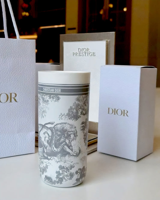 DIOR Beauty Toile de Jouy 灰色 法式印花圖騰不鏽鋼保溫杯
