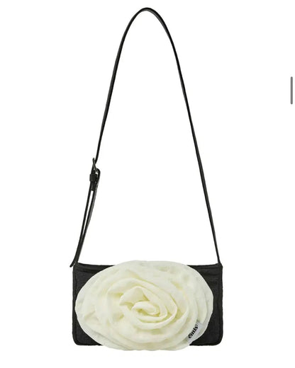 韓國 🇰🇷 emis Corsage Flat Bag 立體皺褶花 斜孭袋