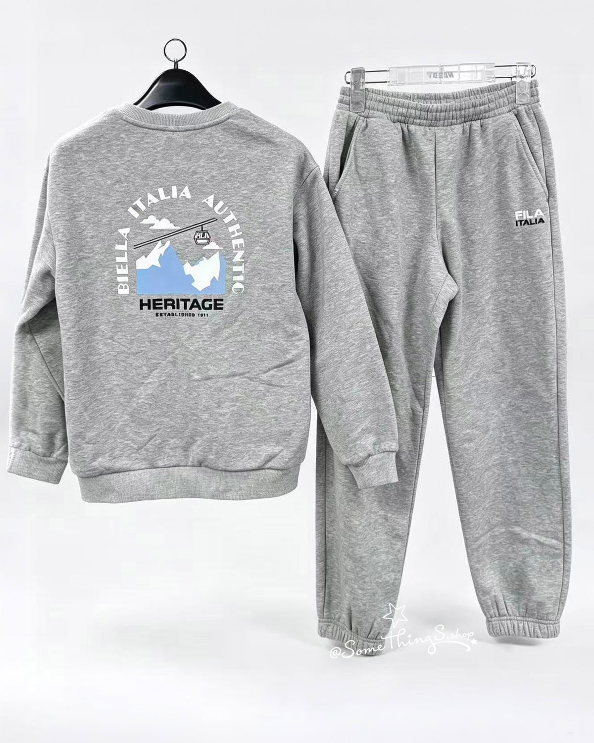 韓國 🇰🇷 Fila Kids' Fleece Hoodie Set｜兒童加絨保暖衛衣套裝 ⦁ 冬日纜車圖案