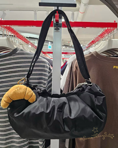 韓國 🇰🇷 FILA Puffer Salt Bread Bag 絨面半月包 + 牛角包鑰匙扣吊飾