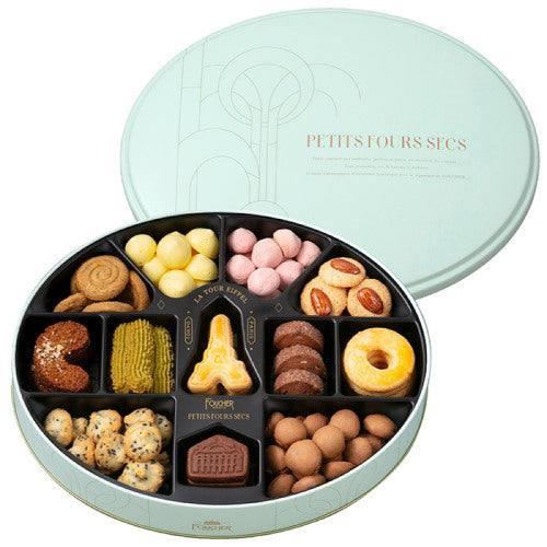 日本 FOUCHER Paris Petits Fours Secs 法式小甜點餅乾鐵盒 禮品裝