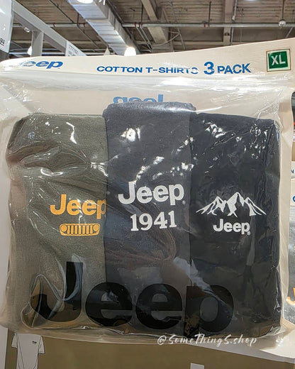 韓國🇰🇷 Jeep 男裝圓領 100%純棉短袖 Tee 3件套裝