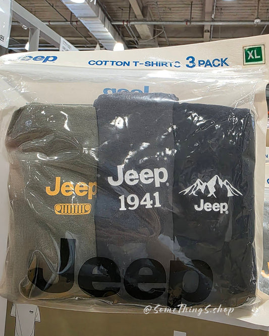 韓國🇰🇷 Jeep 男裝圓領 100%純棉短袖 Tee 3件套裝
