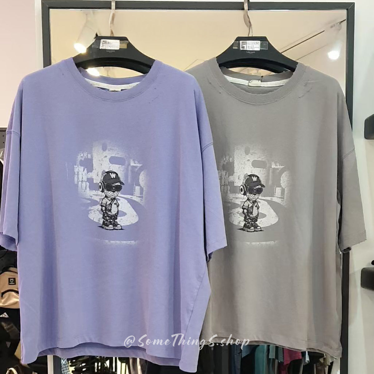 韓國🇰🇷 小眾品牌 LifeWork Women's Vintage Mood Hip Dog Short Sleeve T-shirt