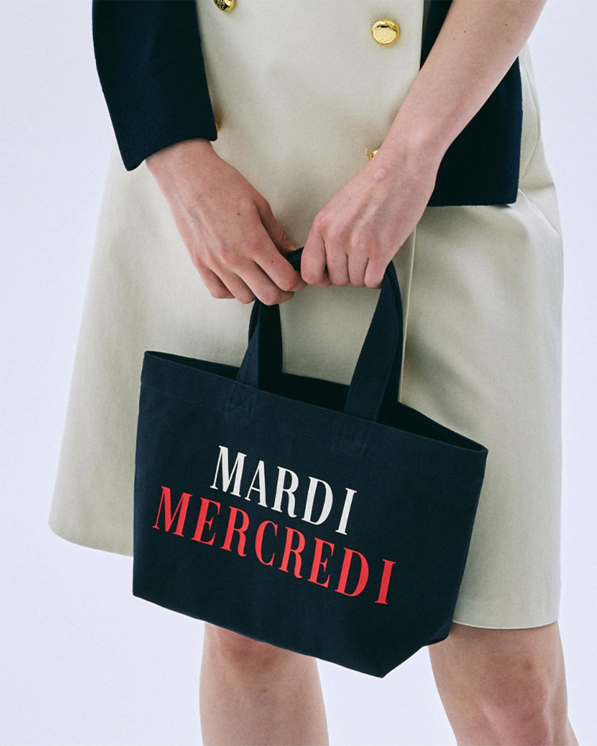 韓國🇰🇷 Mardi Mercredi 限時特價優惠HKD175 (原價HKD360) ❣️ Canvas Tote Bag La Typo Francaise 100% 純棉 帆布袋