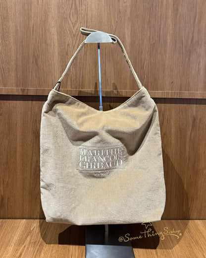韓國 🇰🇷 Marithe Francois Girbaud Classic Logo Corduroy Bag｜經典 LOGO 燈芯絨 Tote Bag