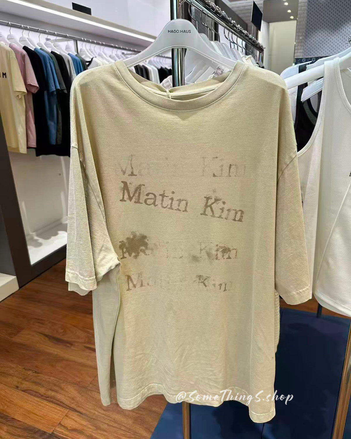 韓國 🇰🇷 Matin Kim Pigment Graffiti Logo Top Unisex 復古水洗 (100% 純棉) 寬鬆Tee