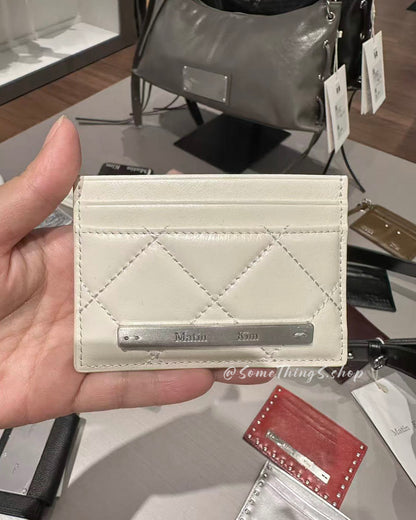 韓國 🇰🇷 Matin Kim Puff Quilt Short metal Logo Wallet  100% 牛皮 皮革 菱格紋絎縫 短版金屬 Logo 卡片包