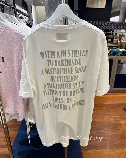 韓國 🇰🇷 Matin Kim Vintage Lettering Graffiti Top  Unisex (100% 純棉) 復古 寬鬆Tee