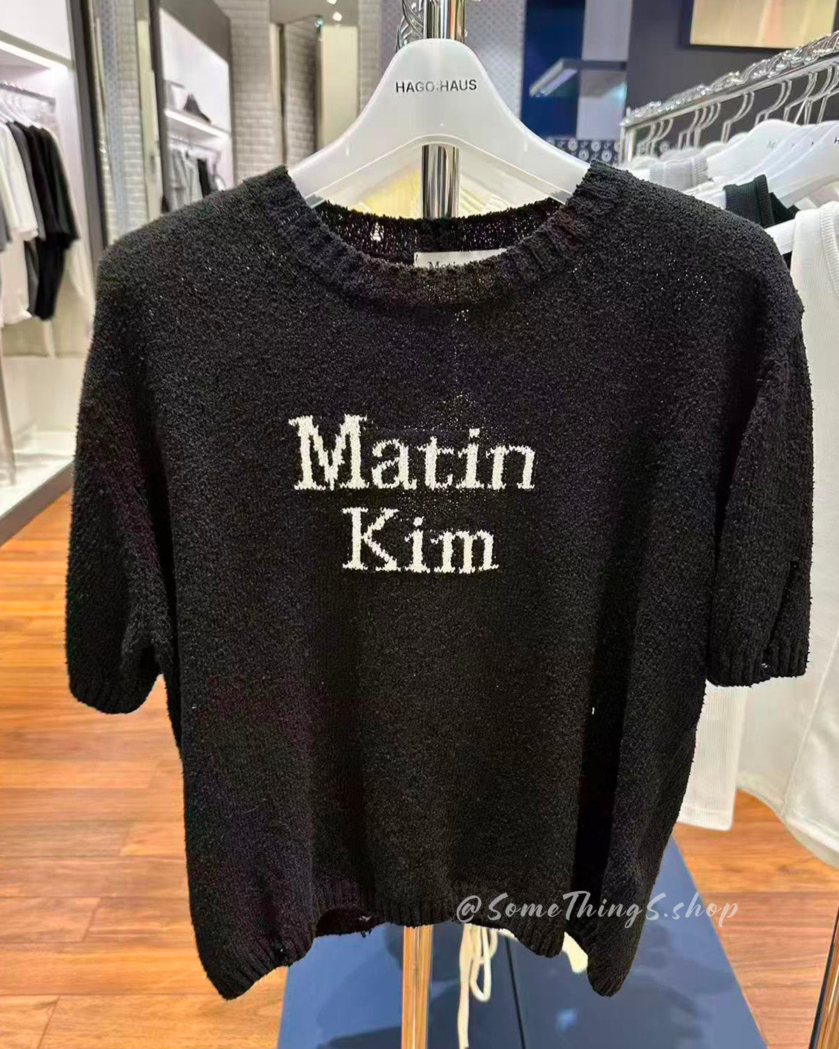 韓國 🇰🇷 Matin Kim W Half sleeve LOGO pullover 針織短袖上衣