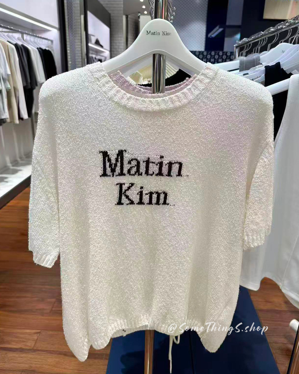 韓國 🇰🇷 Matin Kim W Half sleeve LOGO pullover 針織短袖上衣