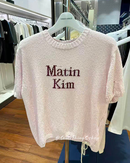 韓國 🇰🇷 Matin Kim W Half sleeve LOGO pullover 針織短袖上衣
