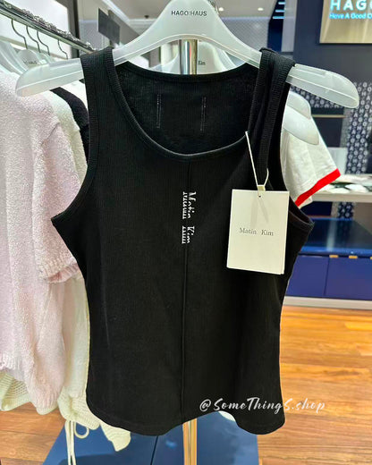 韓國 🇰🇷 Matin Kim W Pintuck LOGO sleeveless top 女裝背心