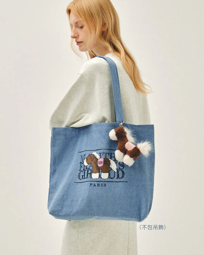 韓國🇰🇷 Marithe Francois Girbaud MFG Pony Classic logo graphic shoulder eco bag｜2026 馬年限定