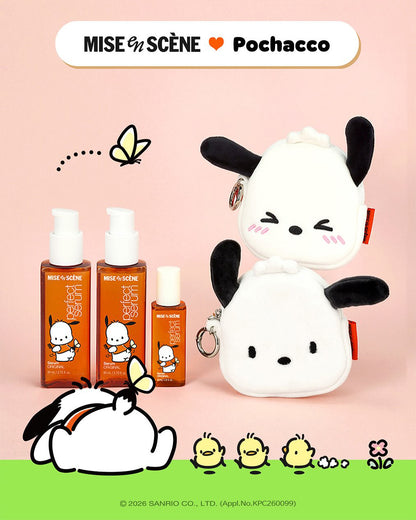 韓國🇰🇷 美髮品牌 mise en scène x Sanrio Pochacco Original Perfect Serum 護髮精油 限量版套裝｜80ml×2 ＋30ml ＋ Keyring Pouch