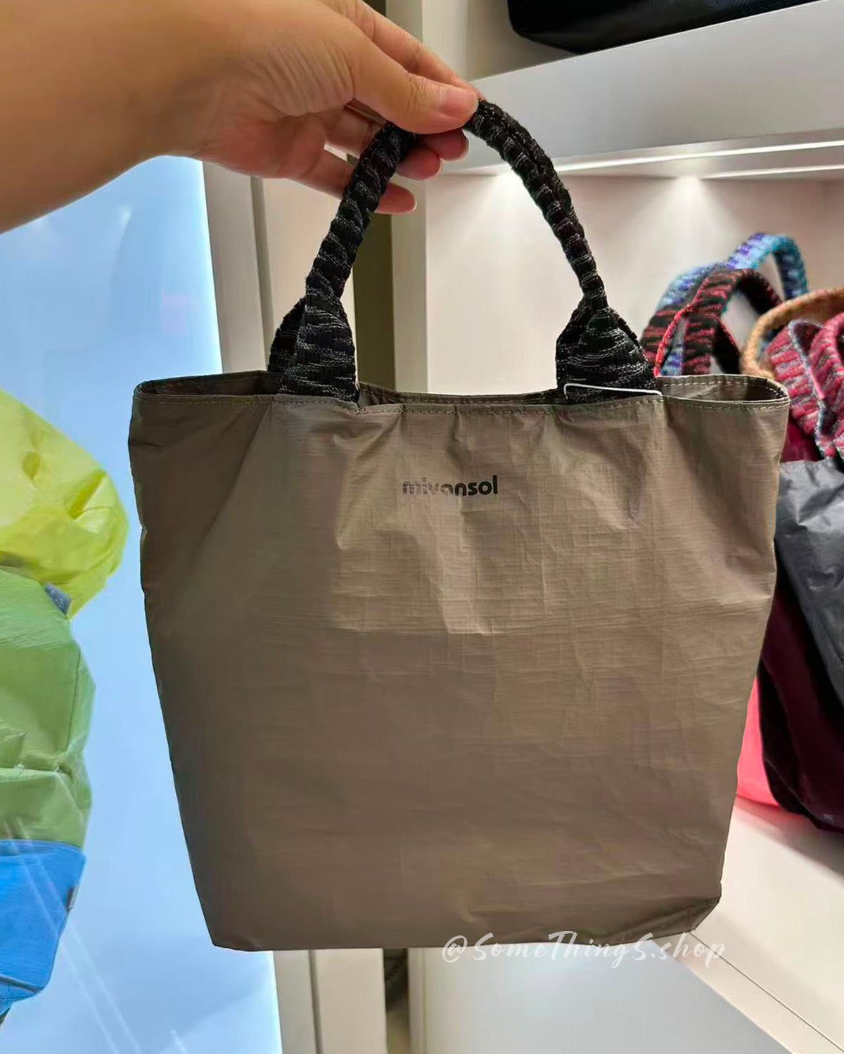 韓國 🇰🇷 Miyansol Wrinkled 輕量皺皺 Mini Tote Bag（附可調式肩帶）｜手提・側孭・斜孭