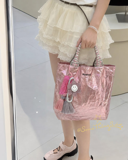韓國 🇰🇷 Miyansol Wrinkled 輕量皺皺 Mini Tote Bag（附可調式肩帶）｜手提・側孭・斜孭